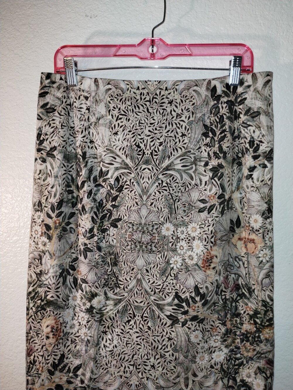 Mango Skirt Soft Neutral Tones Print sz 12